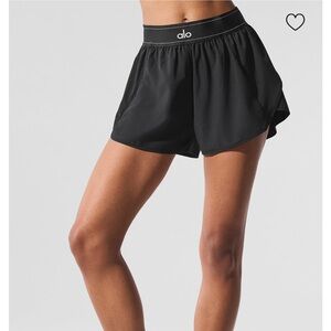 ALO Yoga Black Match Point Shorts with Logo Waistband